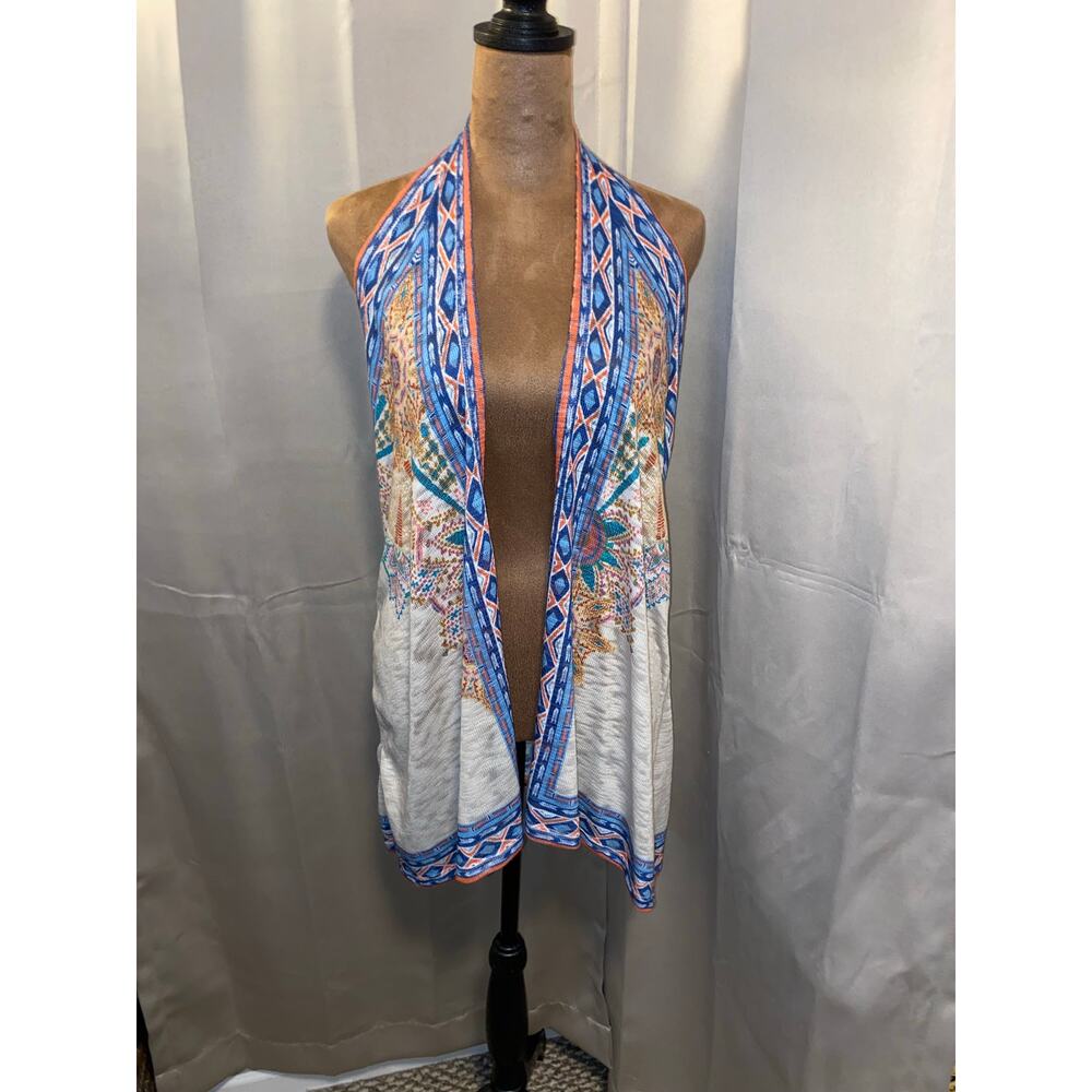 Flying Tomato Boho Halter Top M/L Open Front Tribal Print Lightweight - Picture 3 of 9